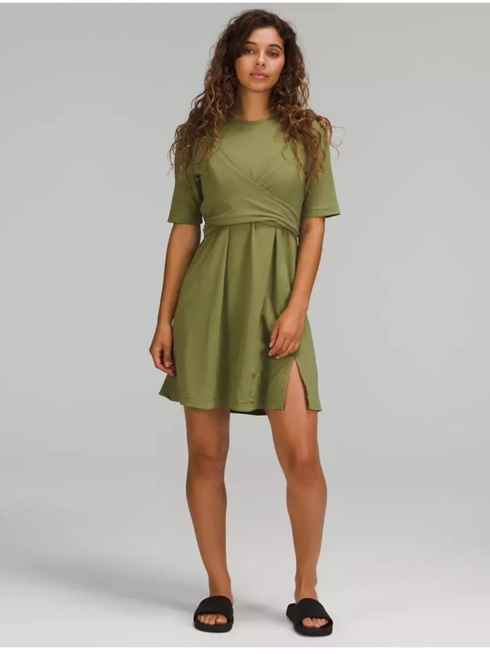 Lululemon Cotton Wrap-Front T-Shirt Dress
Bronze Green